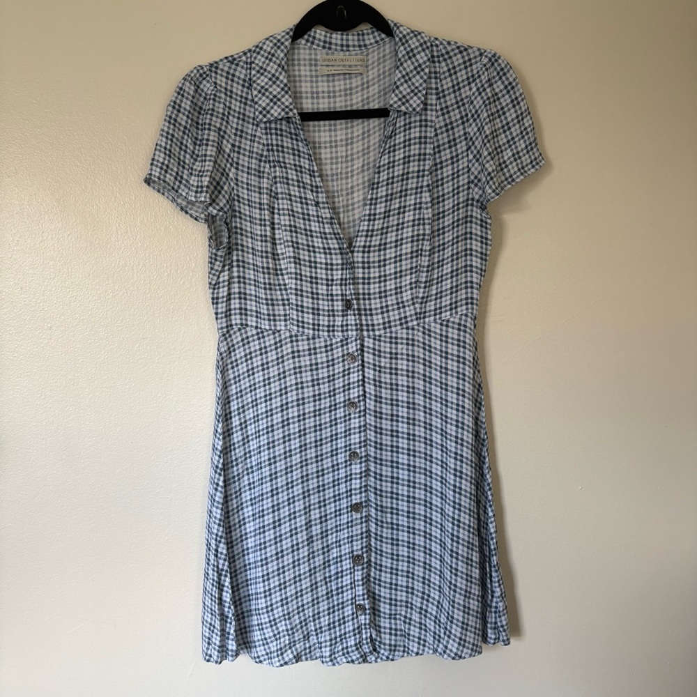 Urban Outfitters Blue Plaid Mini Dress Size Small